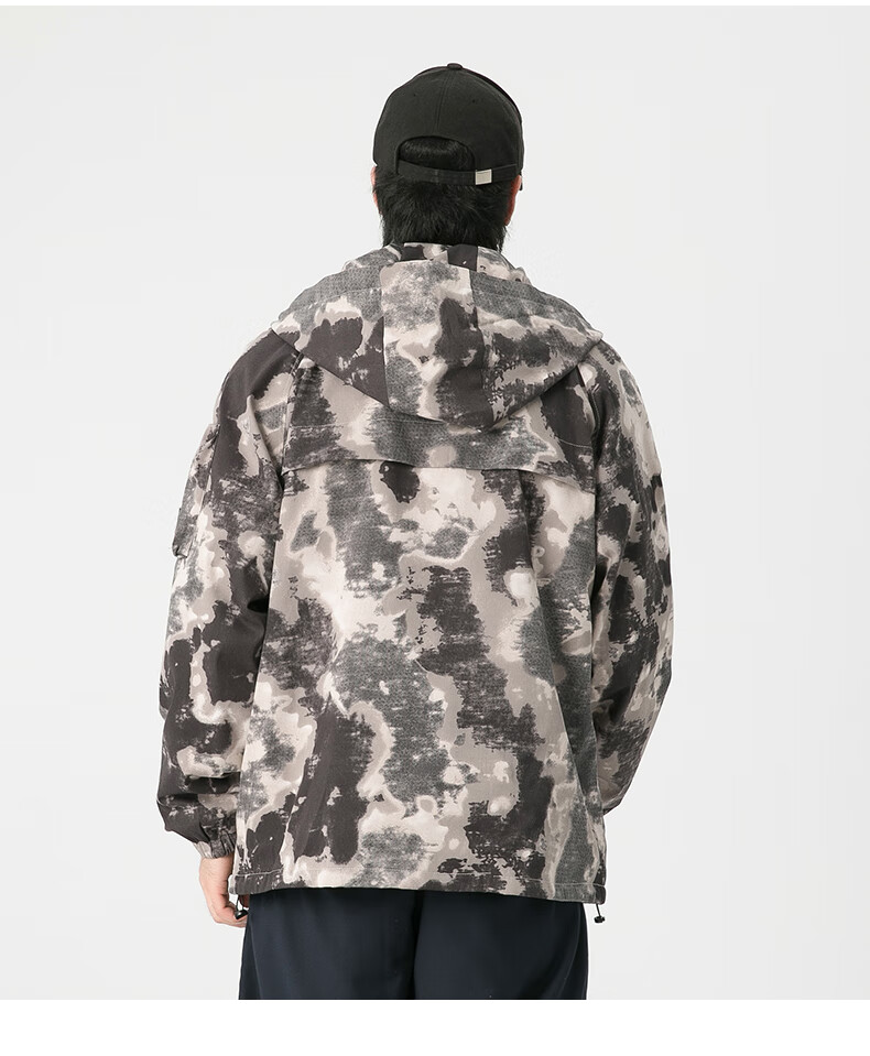 动感北面迷彩衣外套男潮牌秋季百搭帅气春秋款工装 迷彩灰 m 100-125
