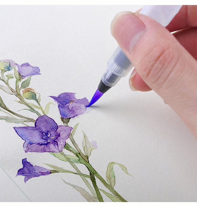 麒柠自来水笔水彩画笔软笔套装 初学者写生画材储水毛笔水彩笔勾线笔