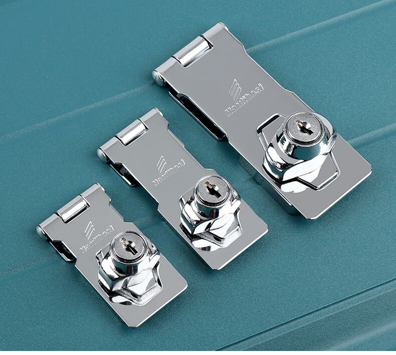 锁扣搭扣办公抽屉锁双开门柜子锁衣柜锁具家用盗门锁安全锁门扣 不通