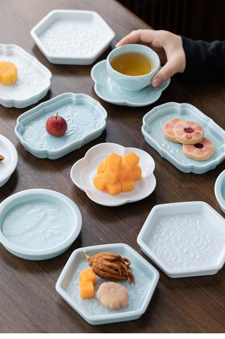 左茗右器茶点盘创意水果盘分格干果盘现代客厅零食盘