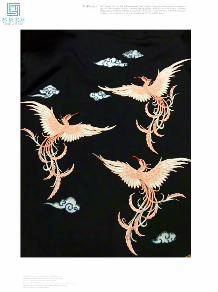 仟佰家diy刺绣中国风凤凰布贴大号补丁贴旗袍时尚装饰破洞衣服贴图案