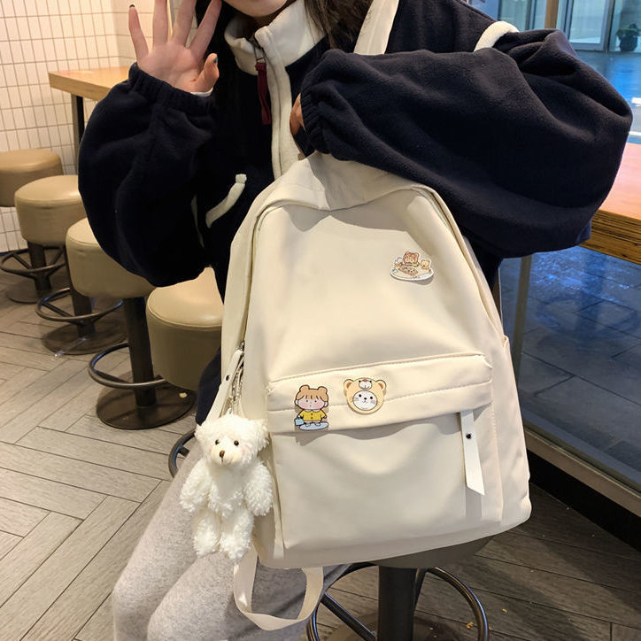 道花途年新款书包女学生韩版中学生初中生高中原宿背包学院风双肩包