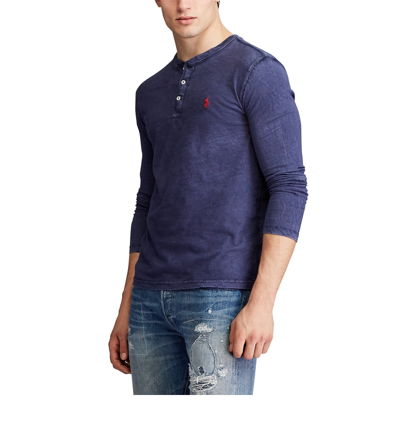 ralph lauren/拉夫劳伦男装 经典款粗纺平纹针织亨利衫rl11957 410