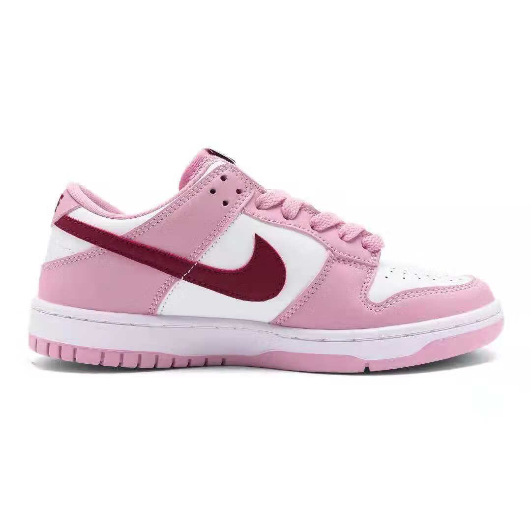 耐克nike【官方自营旗舰】春秋款dunk low樱花粉情人节白粉酒红女子