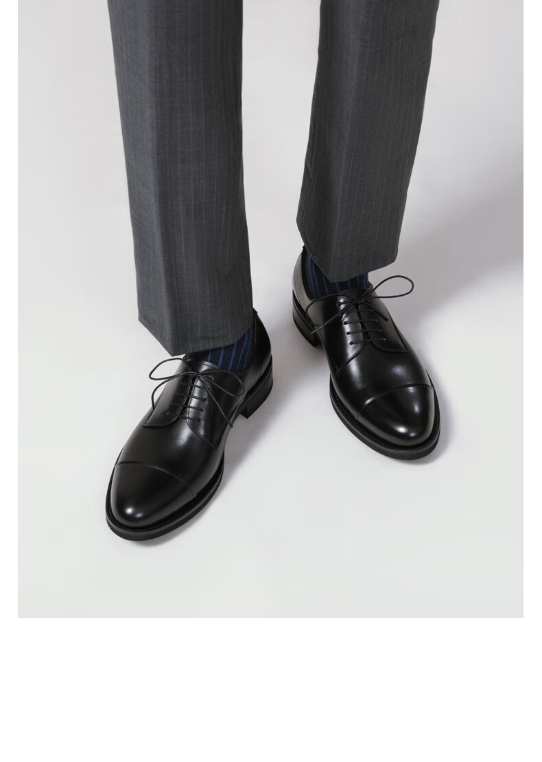 truffaut手工固特异皮鞋男士商务正装圆头德比鞋休闲真皮软底男鞋