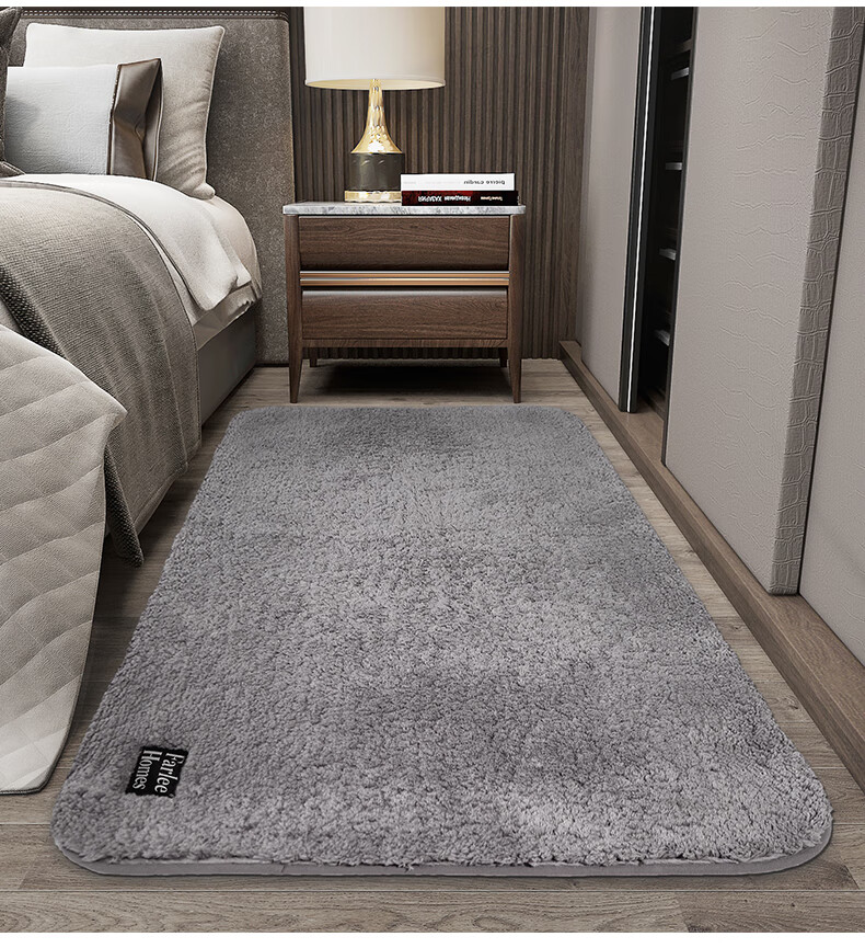 80*150卧室床边大地毯房间床前加厚沙发满铺可爱吸水 驼色 80×150cm