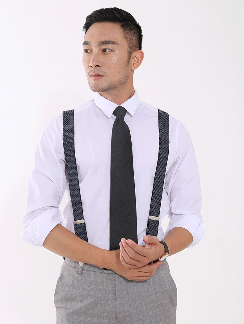jhbee轻奢品牌 背带男2020新款男士成人背带男款西裤吊带西装衬衫背带