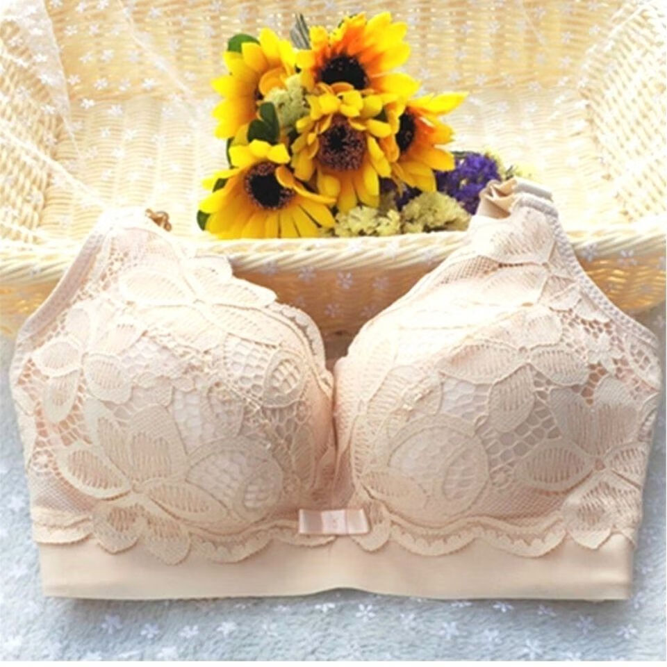 10cm小胸聚拢加厚12cm内衣女平胸无钢圈特厚显大调整胸罩肤色4090ab