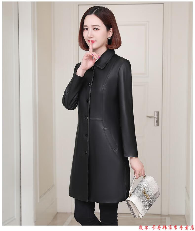 外套女2021年秋冬新款50岁妈妈海宁绵羊皮风衣大衣中长款针织红色l