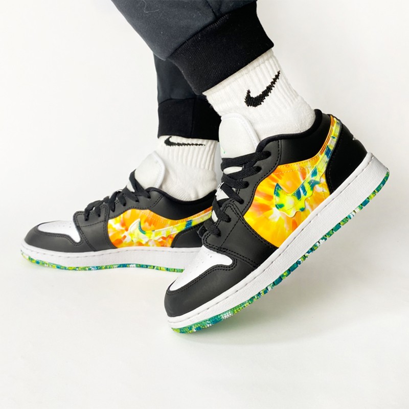 nike air jordan aj1 low耐克女鞋板鞋游戏时间彩色拼接糖果迷彩底纹