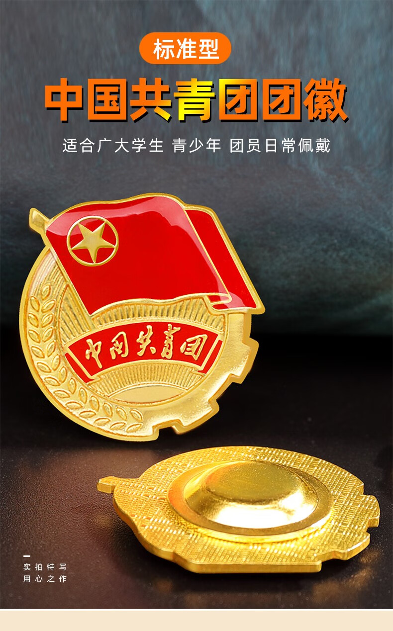 团徽共青团标准型正版青年中国学校初中学生团员徽章别针式磁扣大磁铁