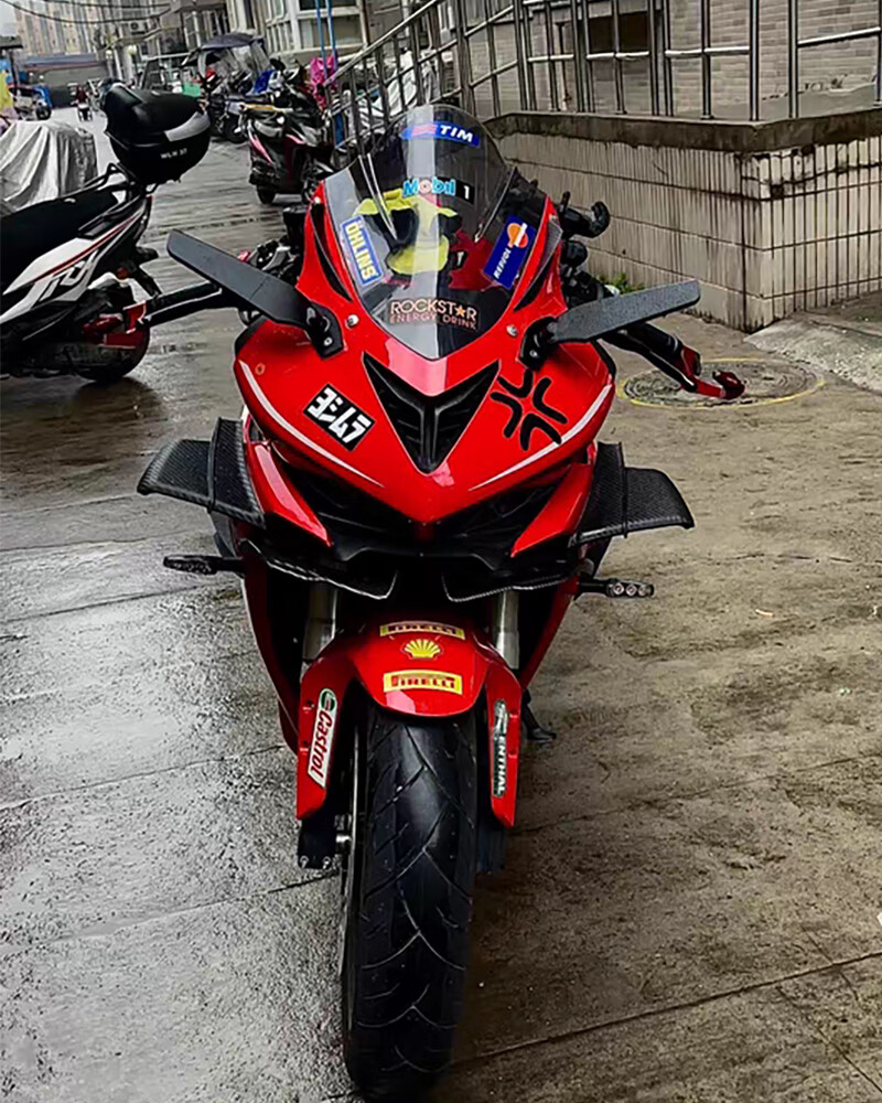 適用鈴木gsx250r 錢江賽600賽350摩托車改裝帶轉向燈定風翼後視鏡 小