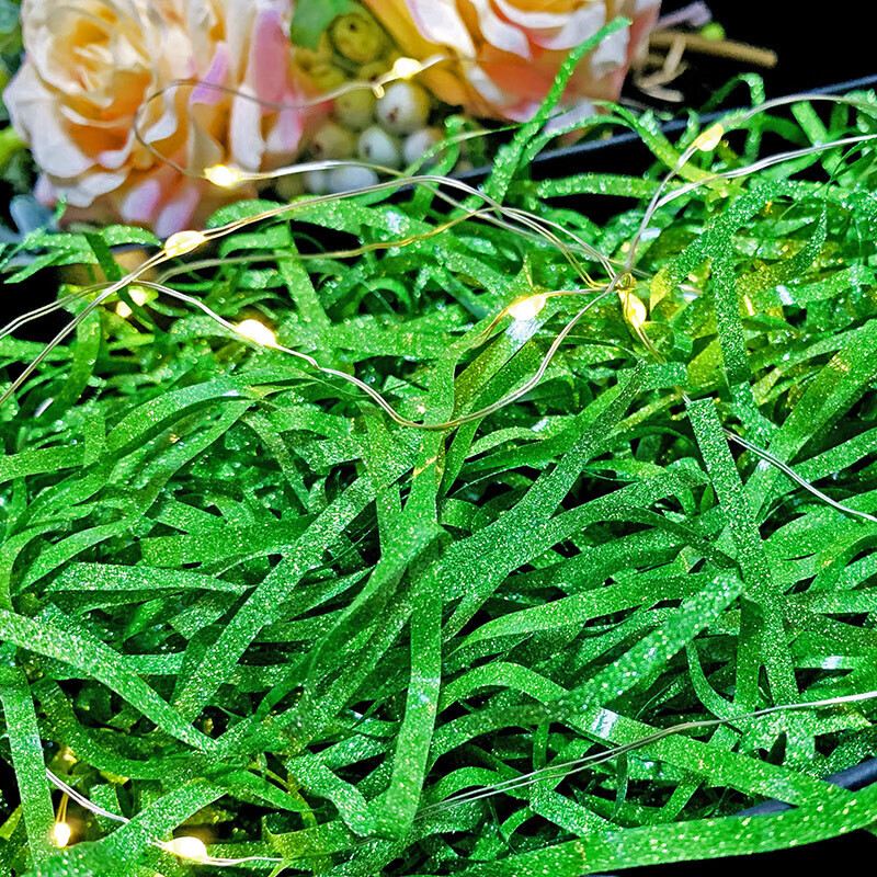 柏苑 礼盒装饰闪光纸丝拉菲草填充物圣诞礼品盒糖盒水果盒伴手礼20g起