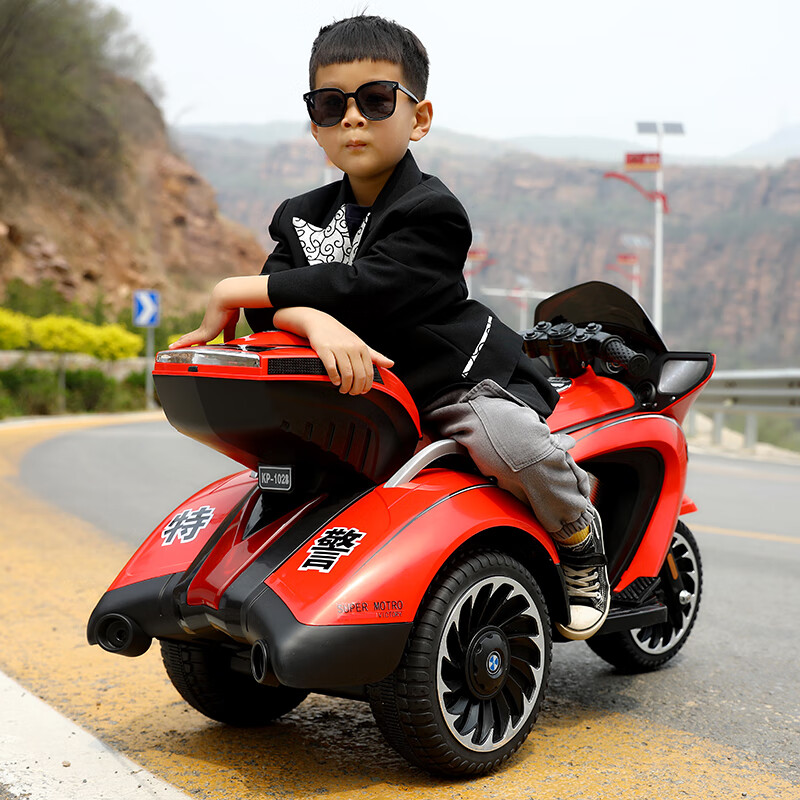 儿童电动摩托车6到12岁可坐大人男孩双人充电三轮车超大号宝宝玩具车