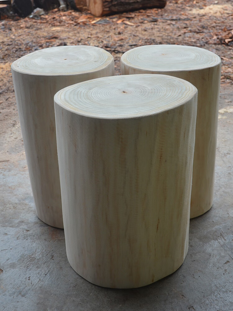 捷妙 木墩子原木墩树桩木桩凳树墩凳根雕茶几凳坐墩实木墩子支架底座