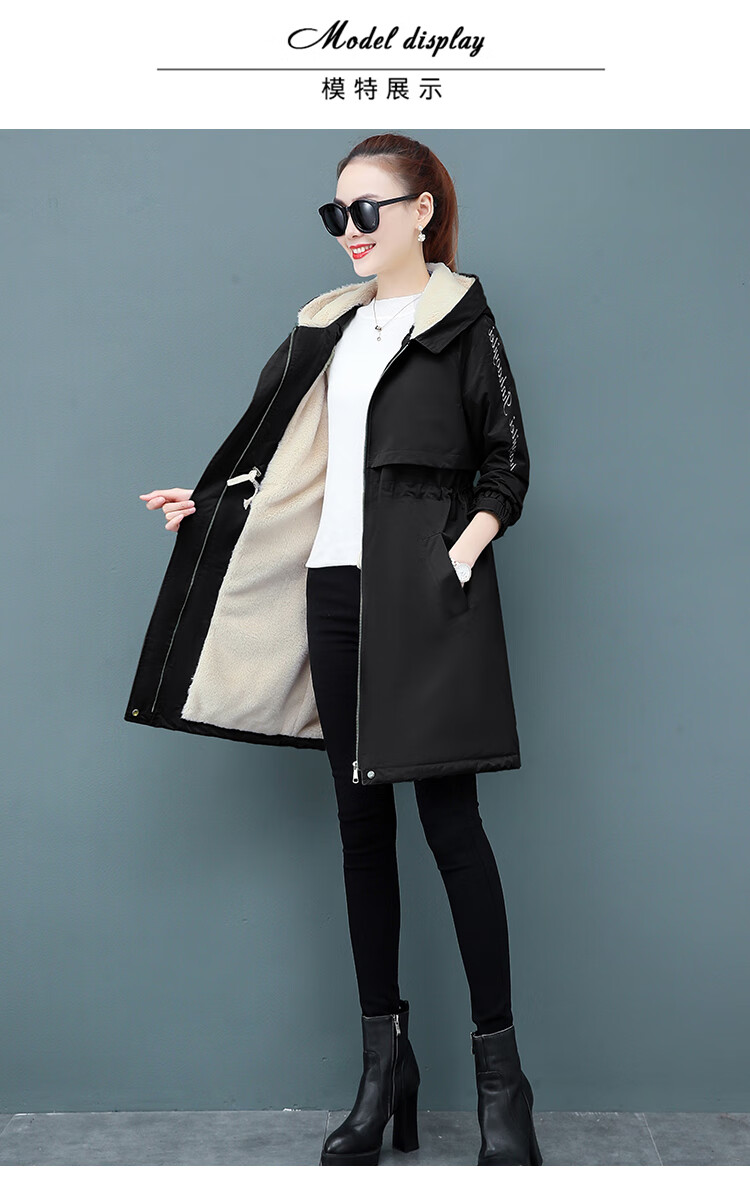 浪莎棉服女士加厚加绒2020秋冬新款韩版宽松棉衣外套时尚中长款小棉袄