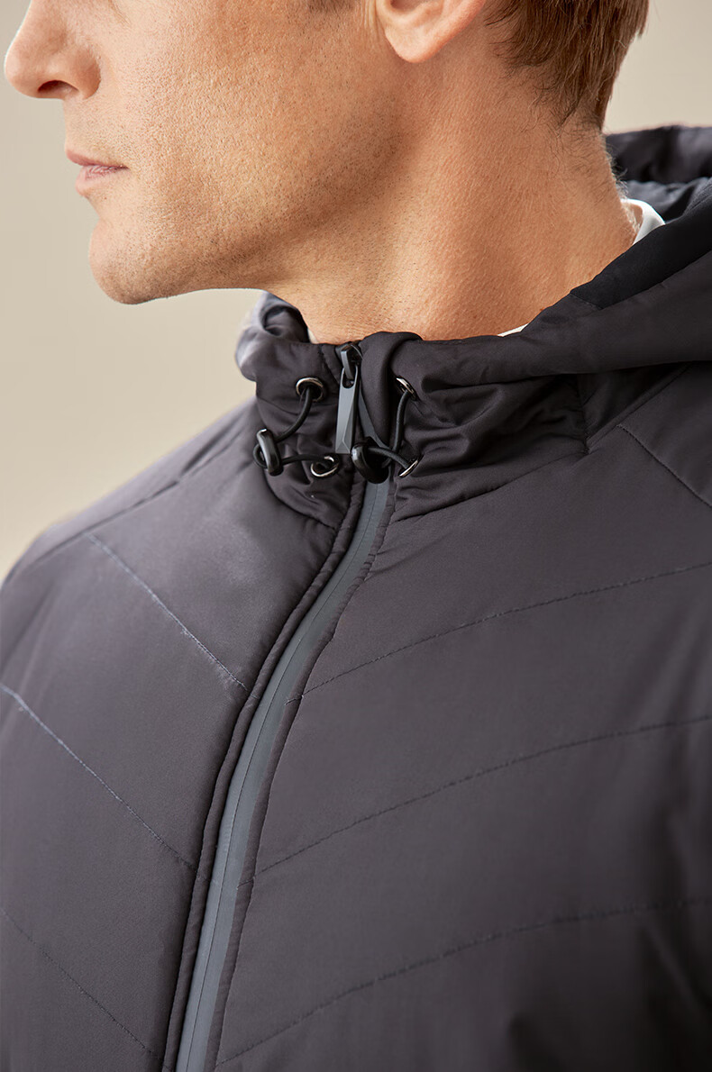 爱慕先生外套男士20aw酷感运动拉链长袖外套ns62d961 黑色 185