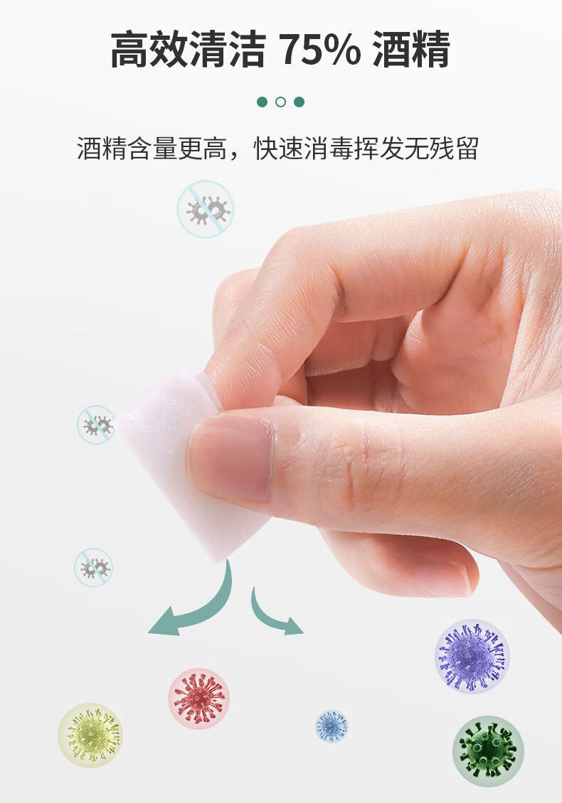 家庭清洁75酒精棉片擦手机餐具耳洞一次性杀菌消毒湿纸巾独立包装小片