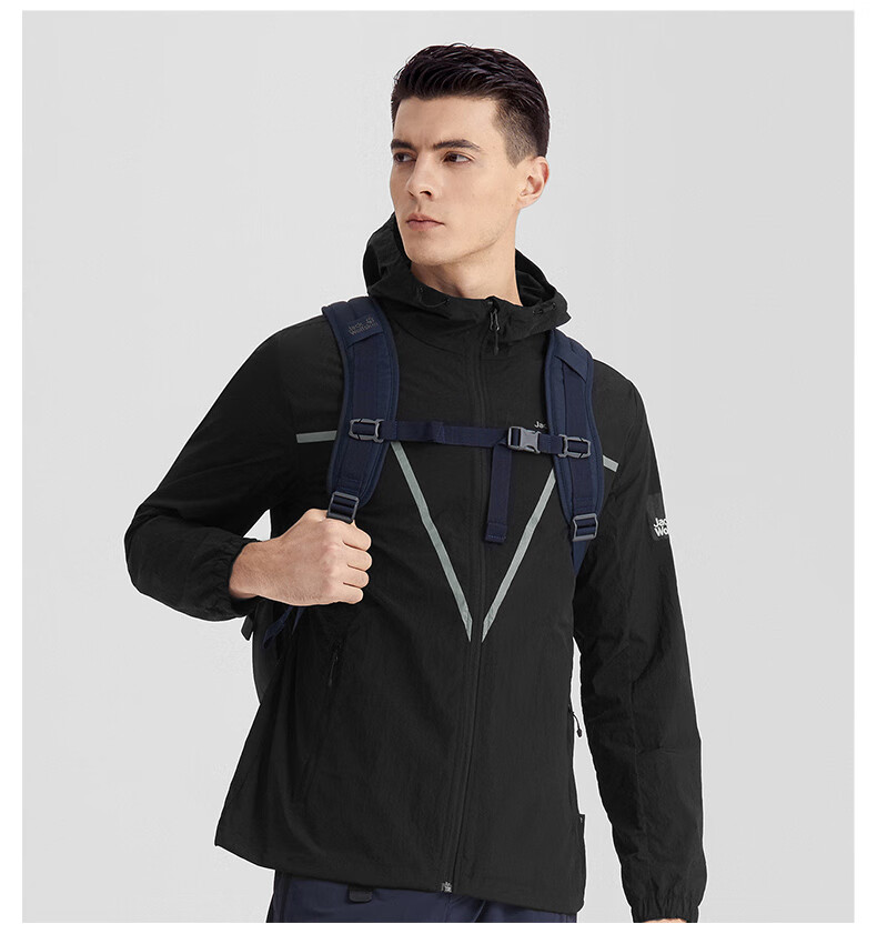 jackwolfskin狼爪官方防晒衣男22春夏新品户外时尚v切线动感设计皮肤