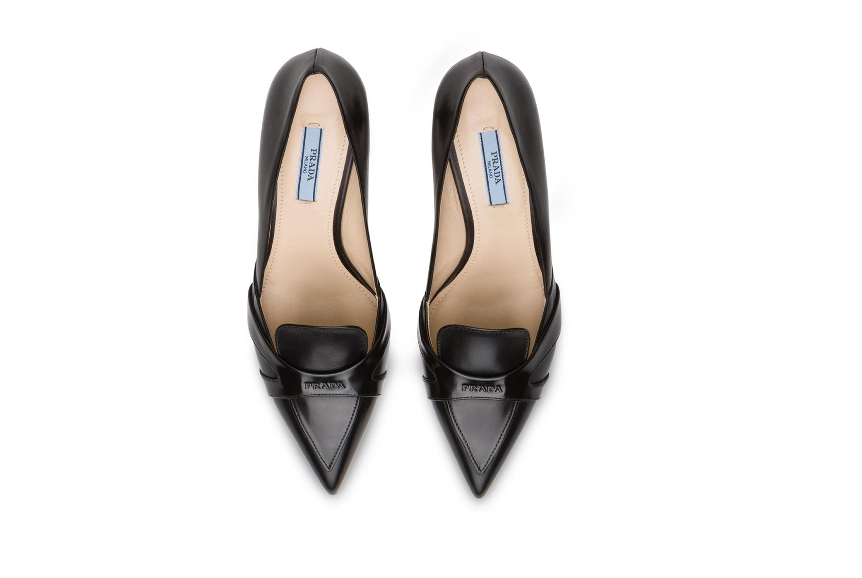 普拉达(prada)20秋冬女士拉绒皮质尖头高跟鞋 黑色 it35【图片 价格