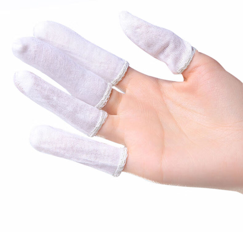 护甲指套白布手指套劳保护指甲套断指保护指套透气大拇指电子防护薄款