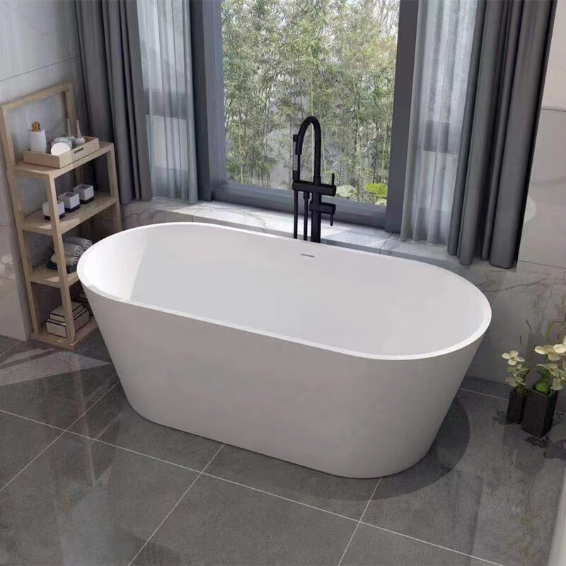 (尾货机)赛高进口树脂透明浴缸水晶彩色浴缸独立式家用网红蛋形水滴形