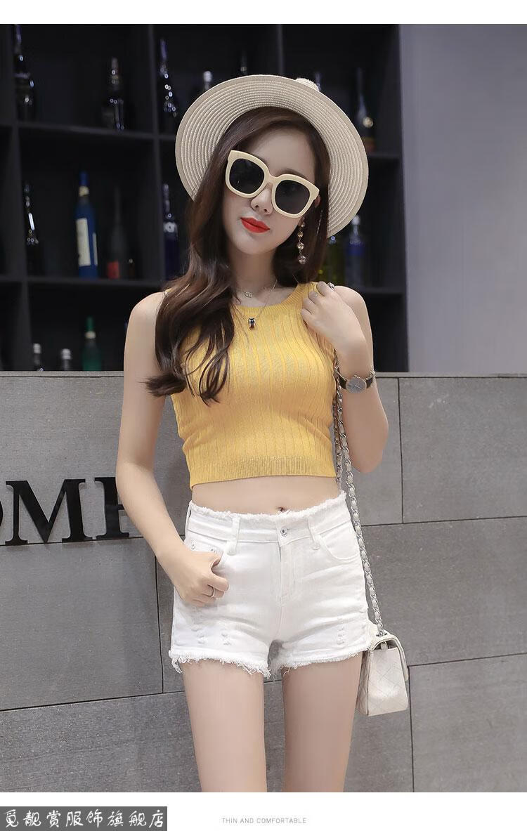 青少女生牛仔超短裤初中生高中生热裤春夏天穿的短裤高腰破洞百搭紧