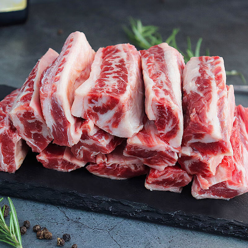 牛肉批发冰鲜急冻原切牛排骨多肉牛肋排生牛肉4斤