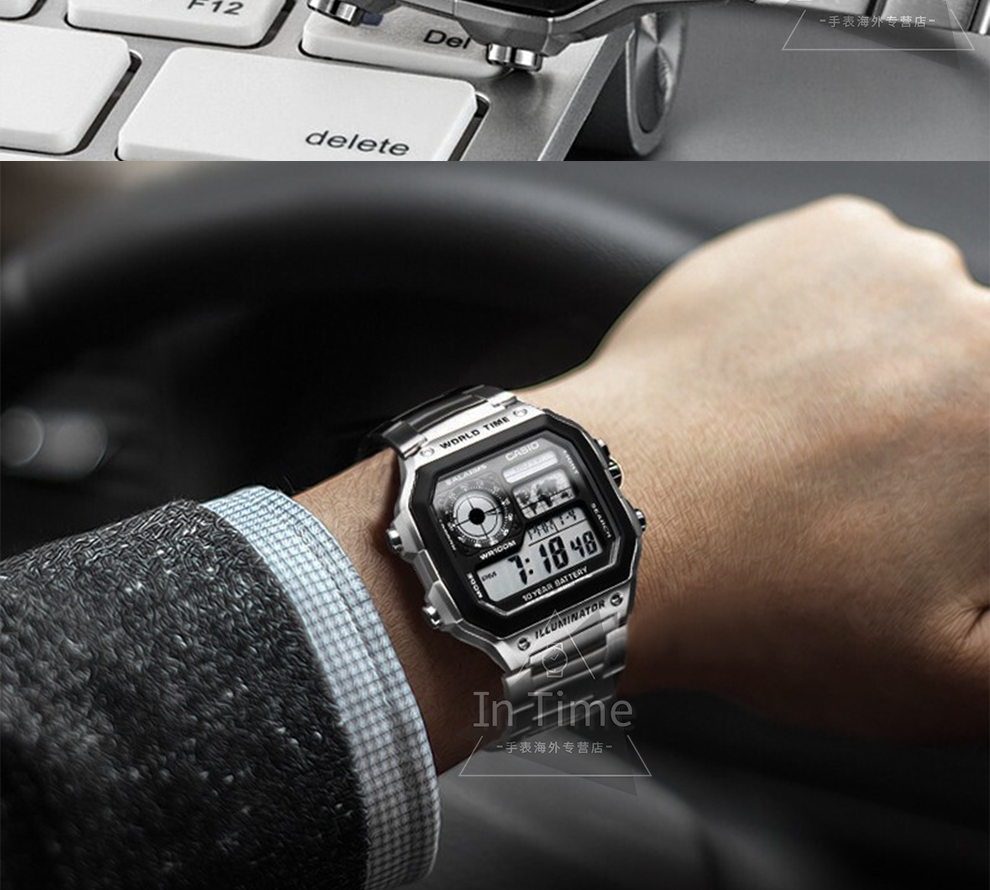 卡西欧小方块ins复古数显小金表金属防水男表 小金表a168wg-9w【图片