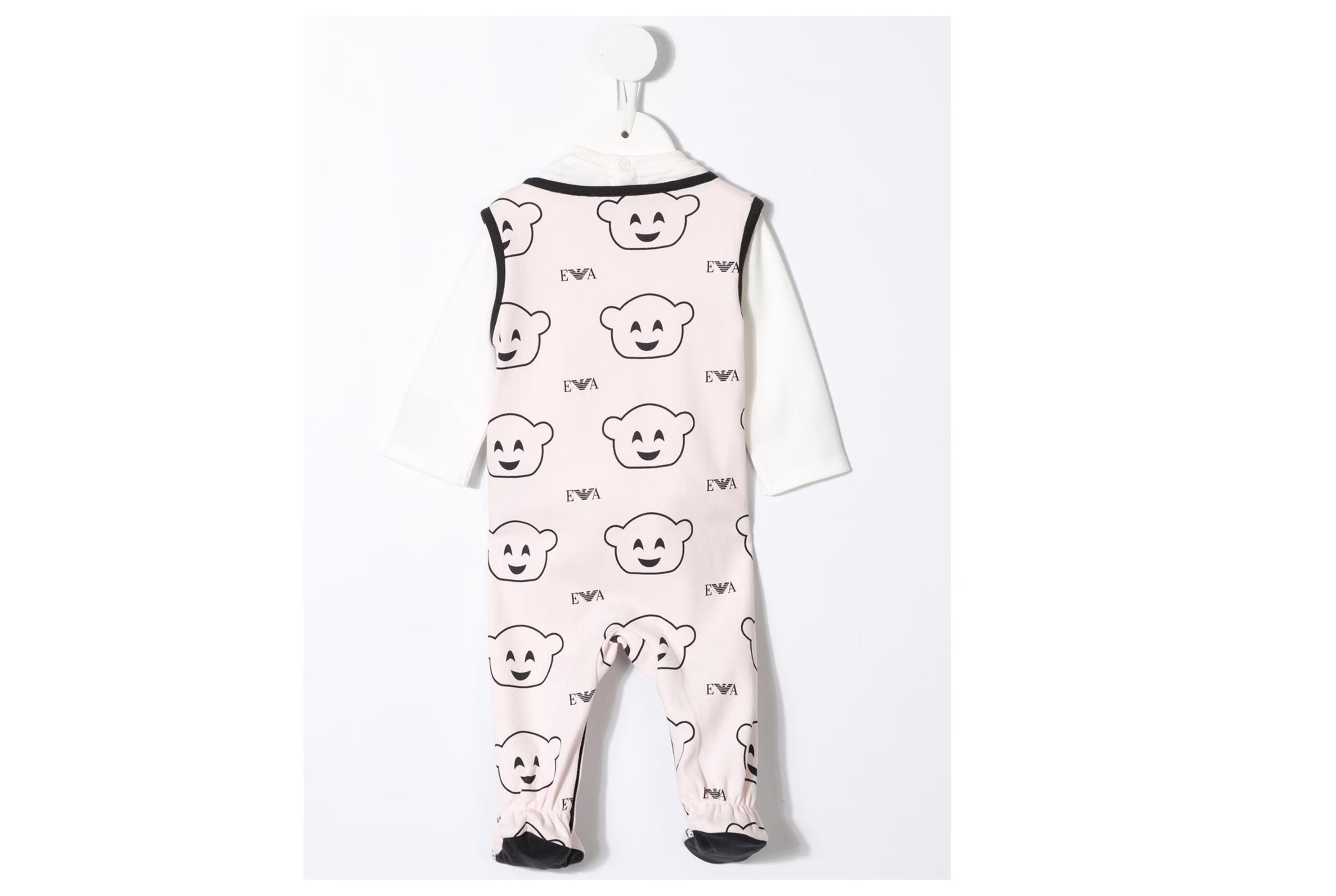 阿玛尼(emporio armani)20秋冬童装logo印花圆领睡衣 粉色 12个月