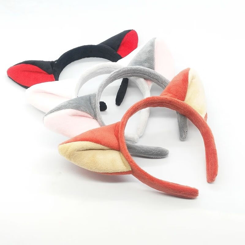 疯狂动物城尼克狐狸耳朵发箍头箍洗脸发带儿童表演角色扮演头饰 尼克