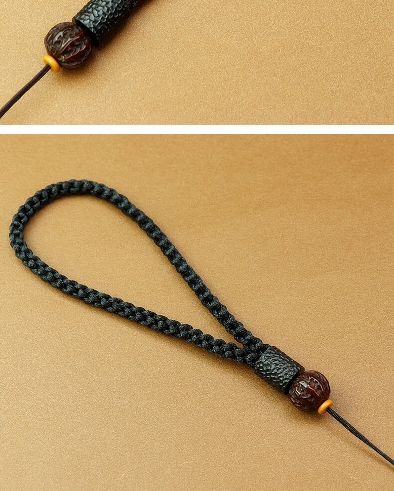 手编织粗款手把件绳手玩绳车挂绳5mm粗文玩绳手绳 套手粗绳 土黄色