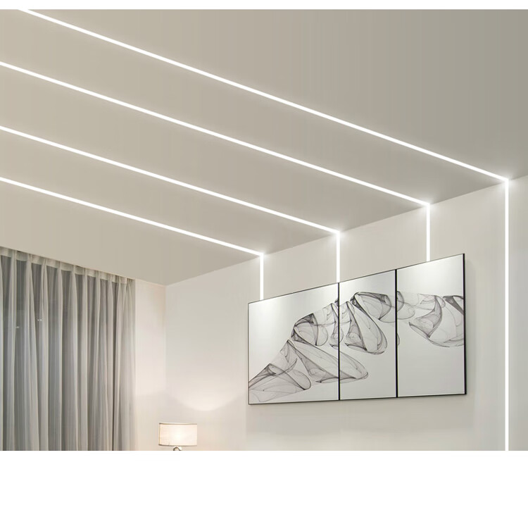 明装线形灯嵌入式灯带自粘220v吊顶电视背景墙线条灯