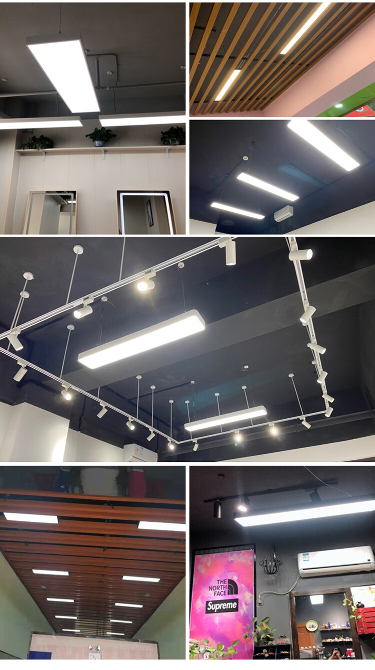 办公室led长条灯超亮方通吊线灯阳台过道条形商用现代吸顶灯 600*100