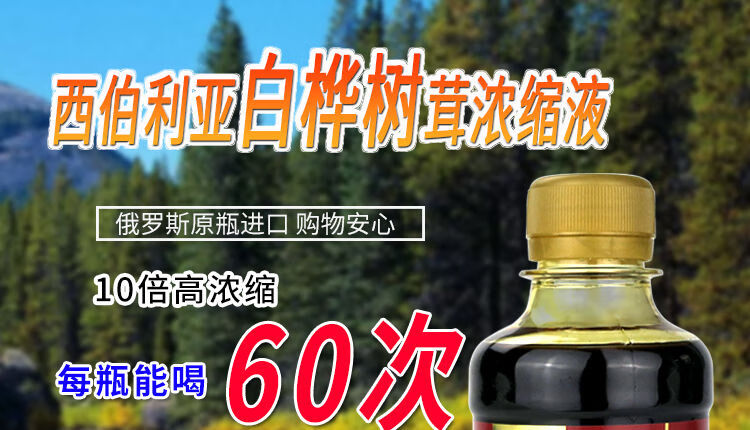 俄羅斯白樺茸萃取液樺樹茸口服液樺褐孔菌提取濃縮液250g330毫升樺樹