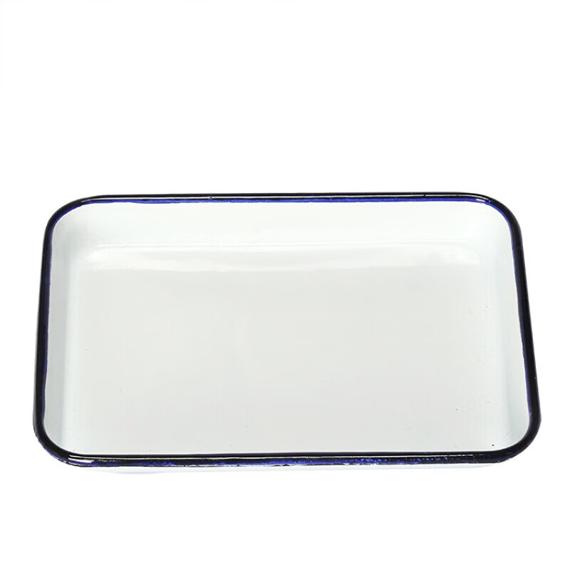 旗舰同款搪瓷方盘调色用搪瓷盘子实验化工消毒盘长方形托盘 无盖 30*