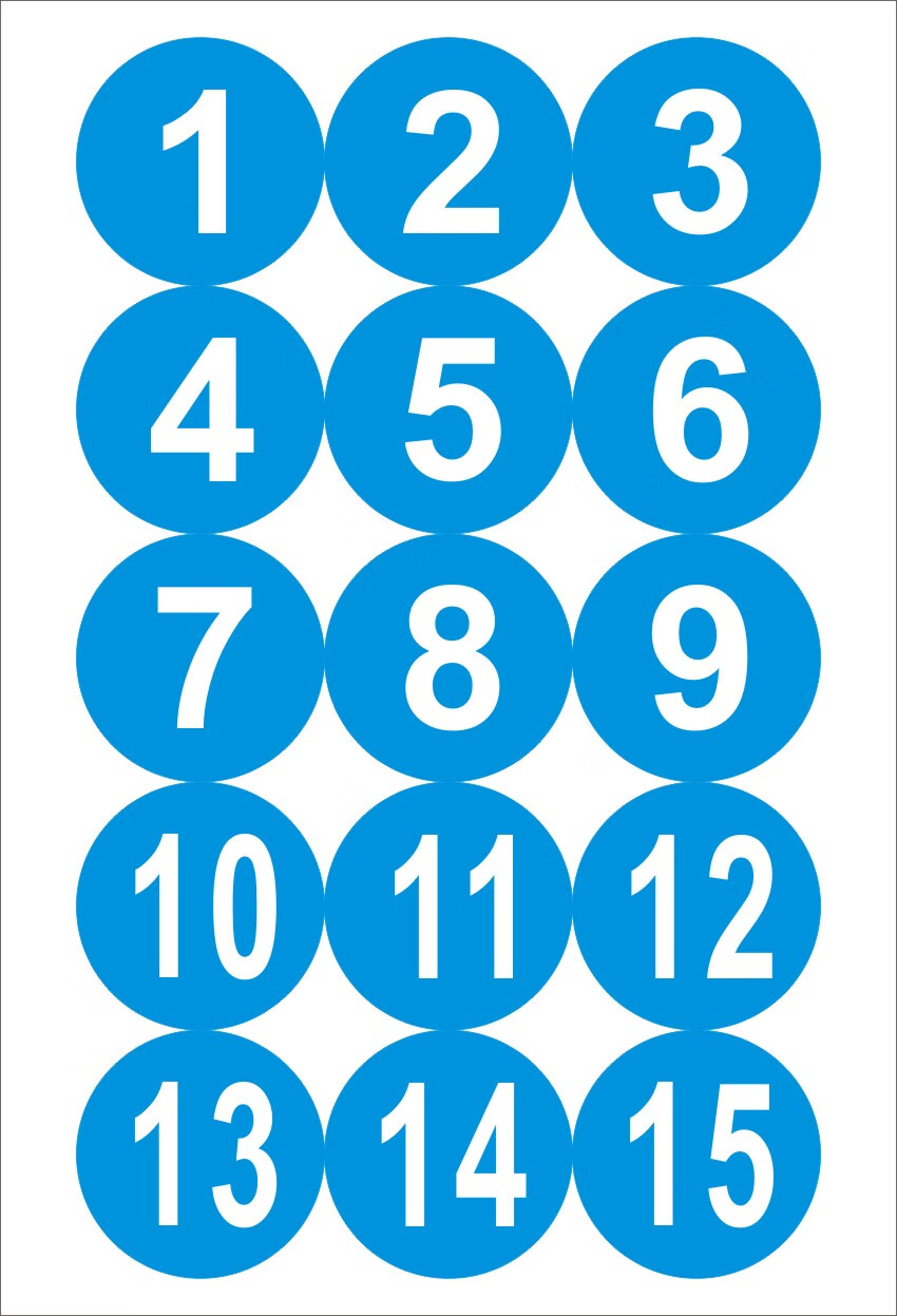 8cm大号防水圆形数字贴不干胶顺序标签楼梯活动号码贴纸11000号大号