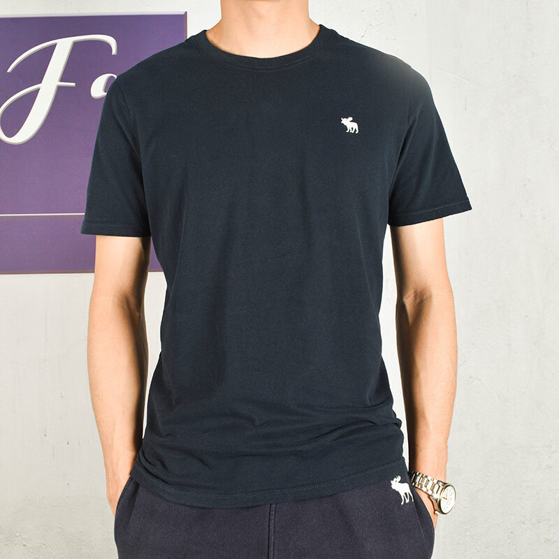 美国af男装时尚潮牌短袖t恤男经典小鹿标刺绣宽松休闲半袖上衣夏季