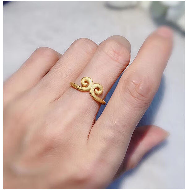 【品牌专卖】黄金戒指女999足金紧箍咒戒指情侣一对新款孙悟空头箍