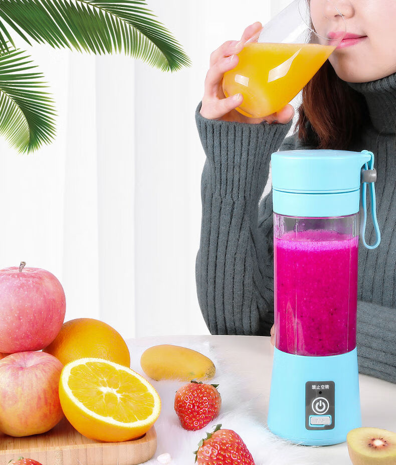 学生便携式小型榨汁杯果汁机六刀片澳凯草莓粉4刀头塑料机身无赠品