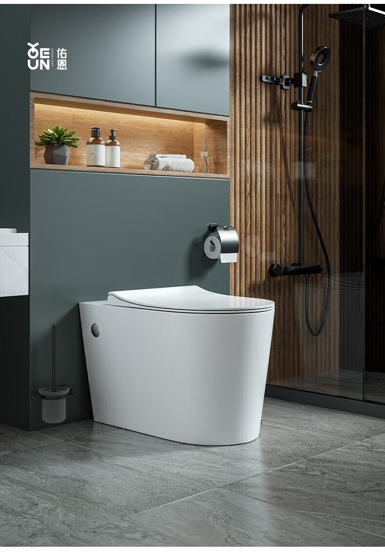 广东潮州马桶佑恩卫浴抽水无水箱小户型普通非智能家用直冲虹吸式坐