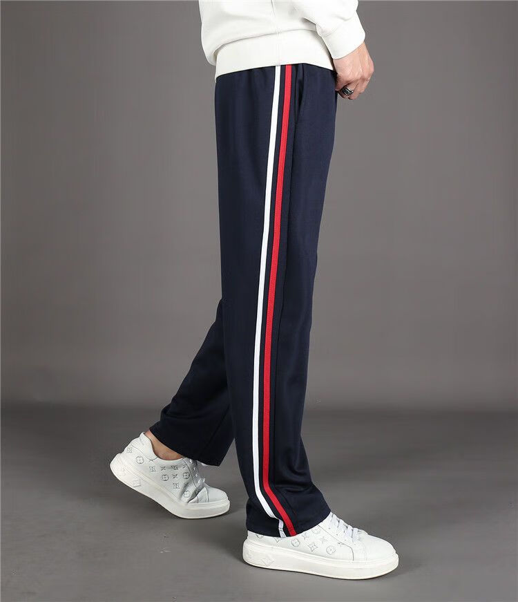 初中生高中生校裤小学生秋冬天校服裤子白红两条杠校裤藏蓝色初高中