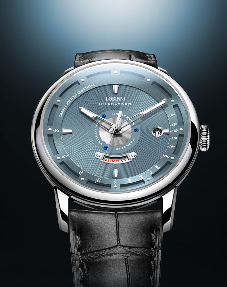 LOBINNI Men's Mechanical Watch, Luminous Casual Waterproof Back-Transparent Wristwatch for Men 18087 1