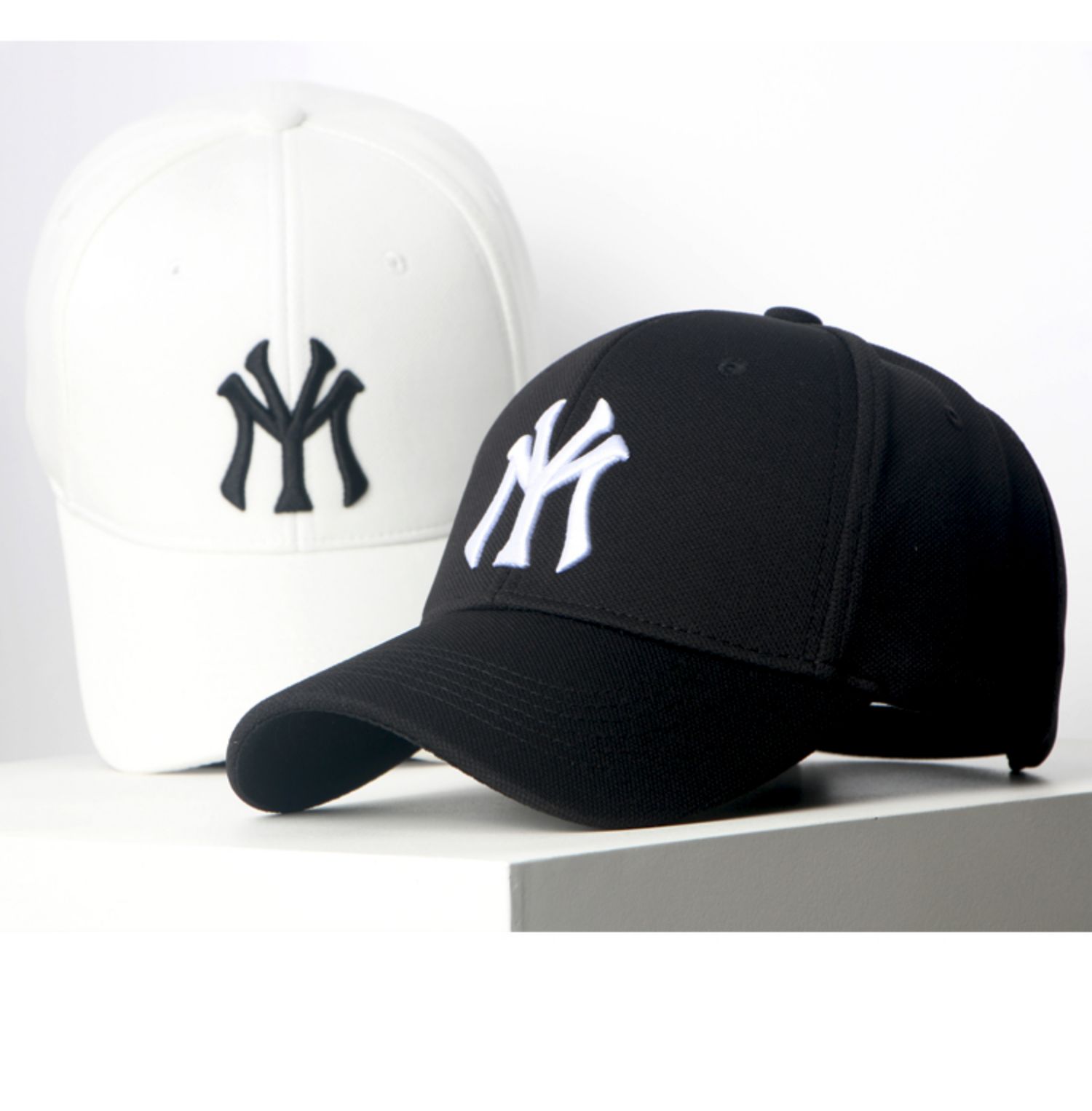 帽子男女韩版潮时尚鸭舌帽潮牌棒球帽字母显脸小 白帽黑标 my菠萝纹