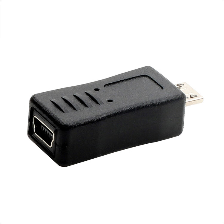 mini usb母转micro usb公转接头t型口转安卓数据线接口90度左右弯 直