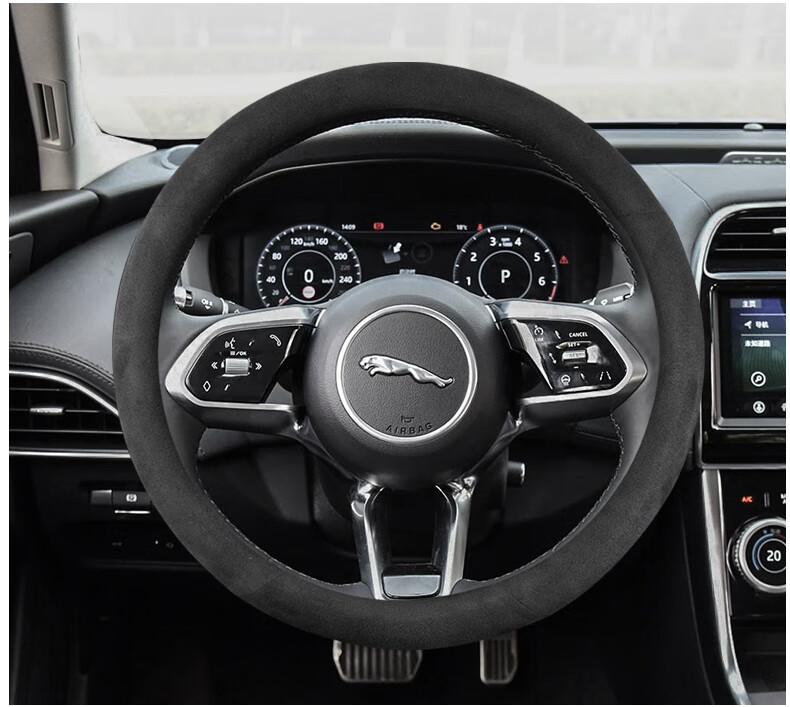 捷豹方向盘套xelxflfpacexexkrepacexj专用翻毛皮把套捷豹翻毛皮打孔