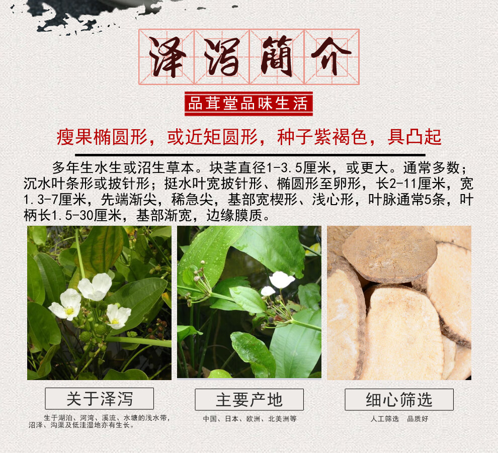 年货盛典品茸堂生泽泻泽泻水泻泽芝泽泻切片泽泻1000g