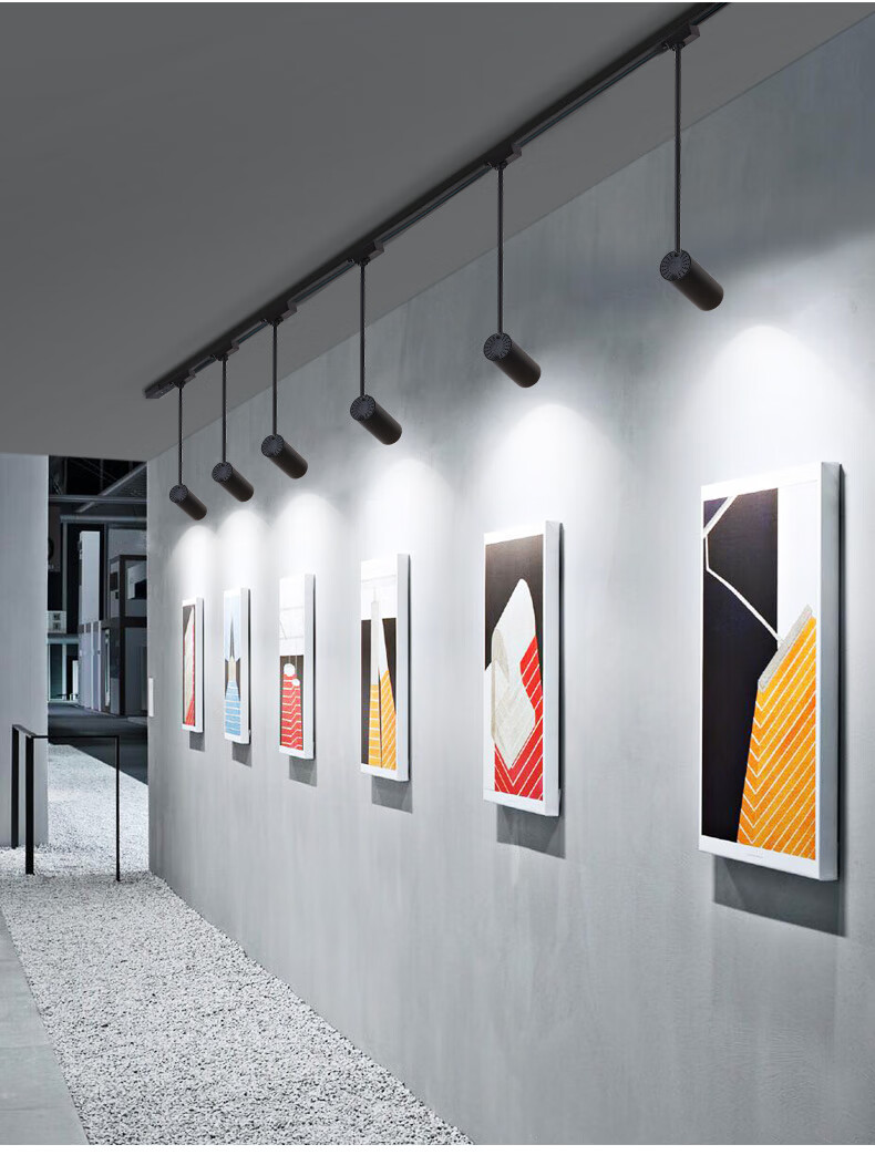 加长杆led轨道灯悬挂桥架伸缩吊杆照画服装店拉杆会展展会cob长臂射灯