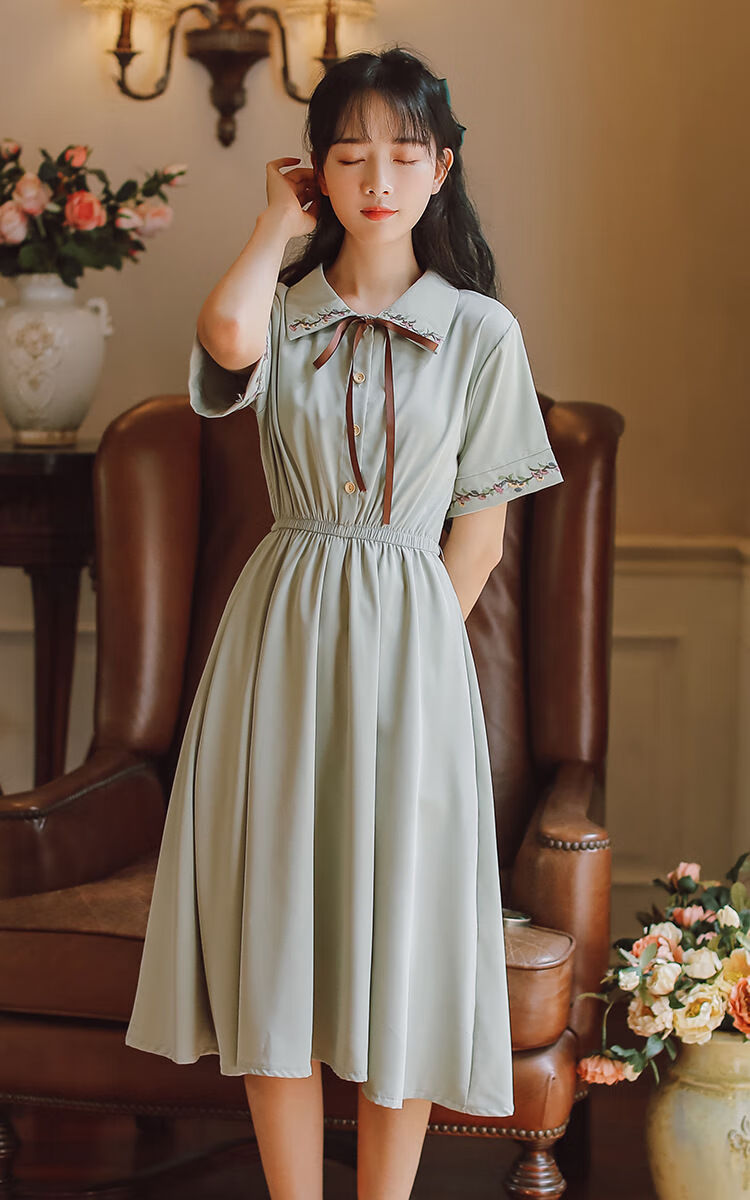 俪茵施 夏天少女连衣裙子女大学生女装2020新款初中女生高中学生裙子