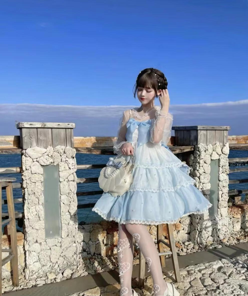 洛丽塔裙子成人冬季小海妖渐变款轻lo裙软妹可爱日常lolita三段式jsk